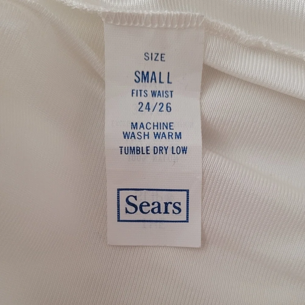 Vintage -‎ Sears White Nylon Maxi Slip with Lace Trim - Picture 5 of 5